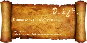 Domoszlai Ágnes névjegykártya