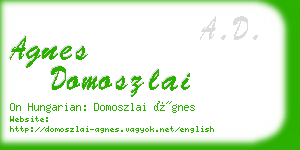 agnes domoszlai business card